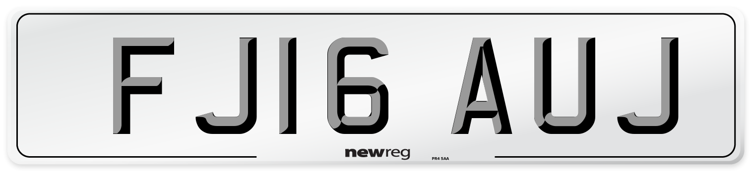 FJ16 AUJ Number Plate from New Reg